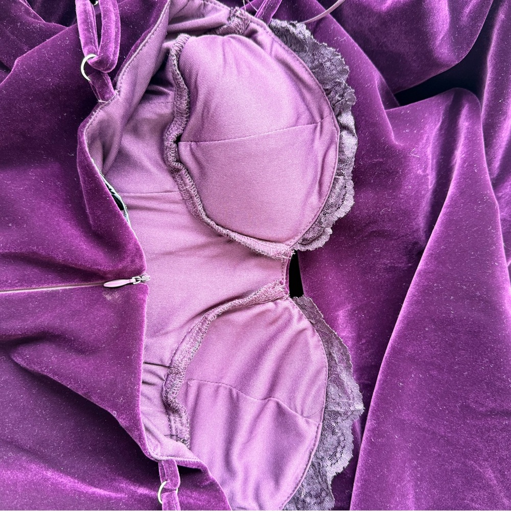 Fashion Nova Julia Velvet Midi Dress - Plum - Picture 14 of 15